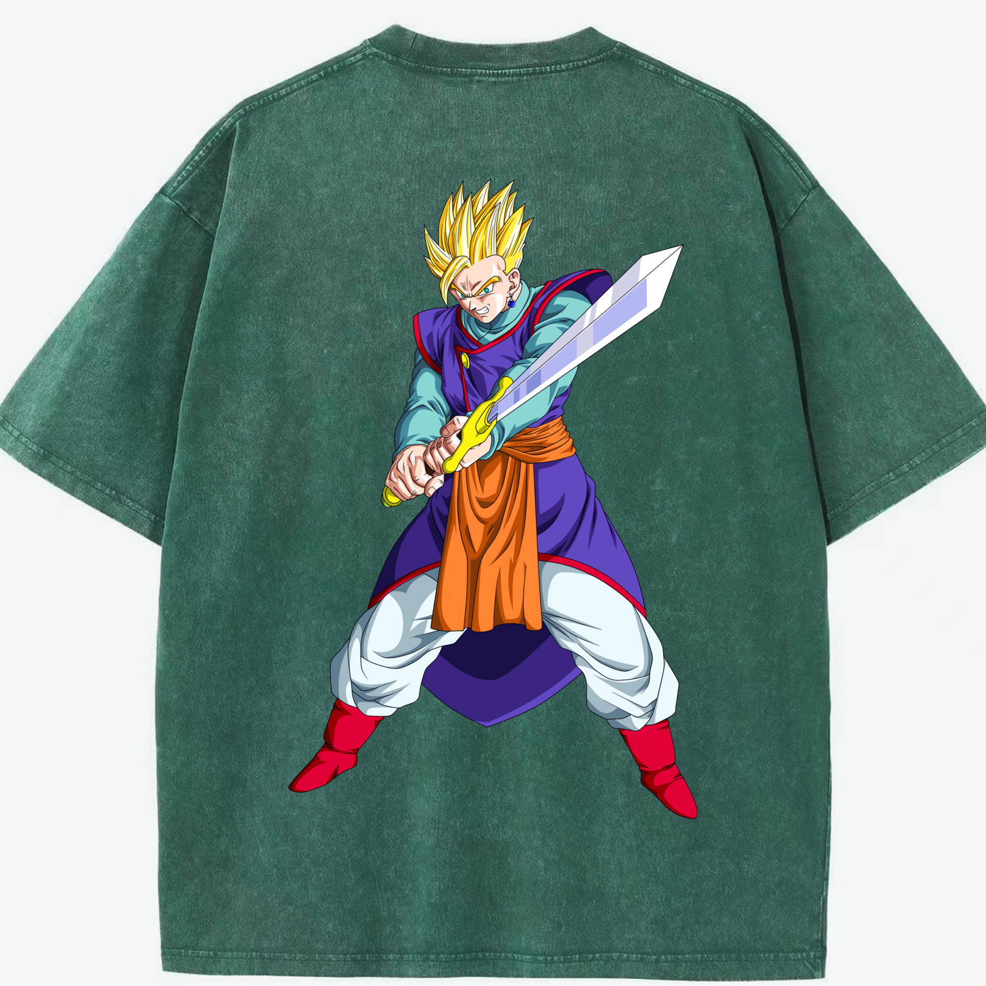 （画像用） ドラゴンボール 孫 悟飯（そんごはん）DRAGON BALL Son Gohan 綿100% ヴィンテージ風 半袖Tシャツ（背面プリント）